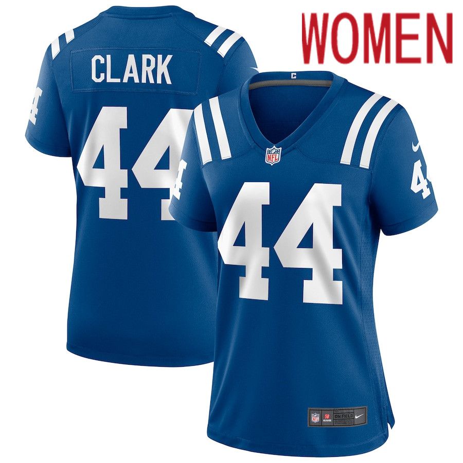 Women Indianapolis Colts 44 Dallas Clark Nike Royal Game Retired Player NFL Jersey